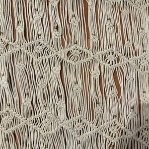 Elegant Cream Macrame Wall Tapestry MACROME WALL DECOR AND CURTAINS BUNDLE